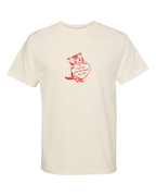 here kitty, kitty tee - RED/BEIGE